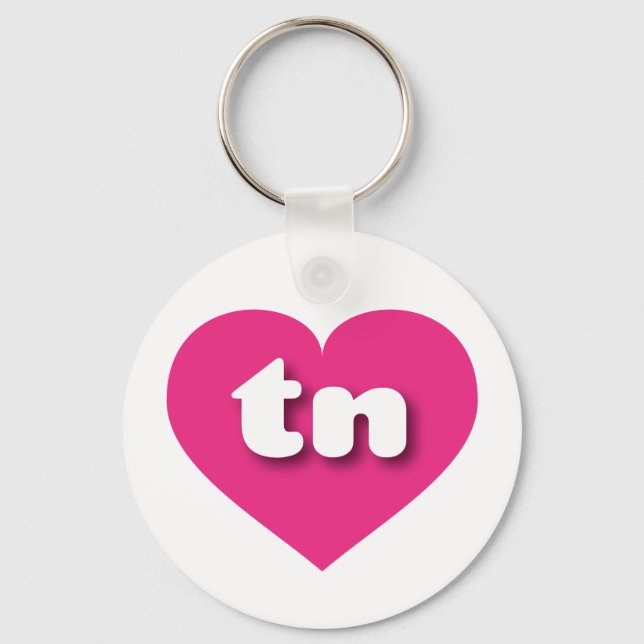 I love Tennessee - tn hot pink heart Keychain (Front)