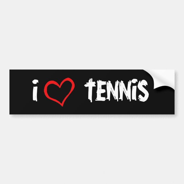 I Love Tennis Bumper Sticker (Front)