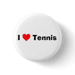 I love Tennis  Button