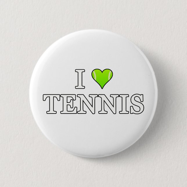 I Love Tennis Button (Front)