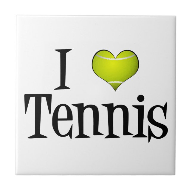 I Love Tennis Ceramic Tile (Front)