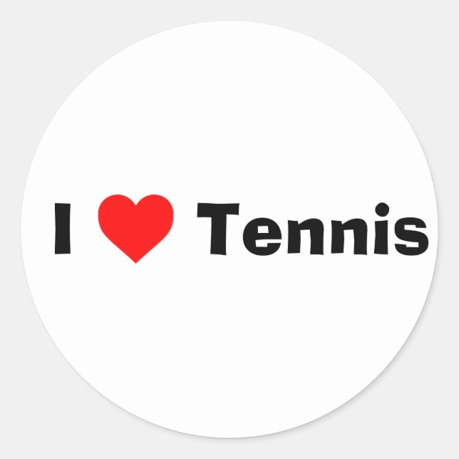 I love Tennis  Classic Round Sticker (Front)