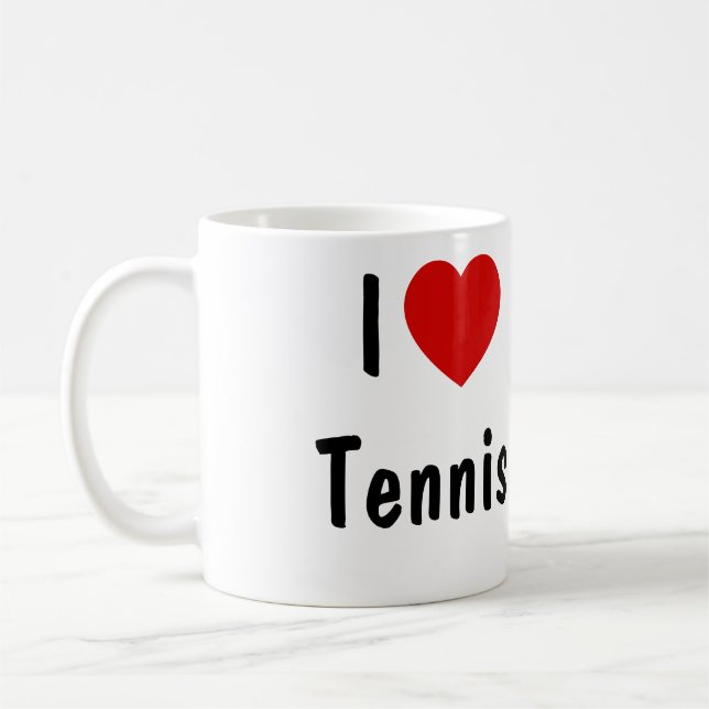 I Love Tennis Coffee Mug (Left)
