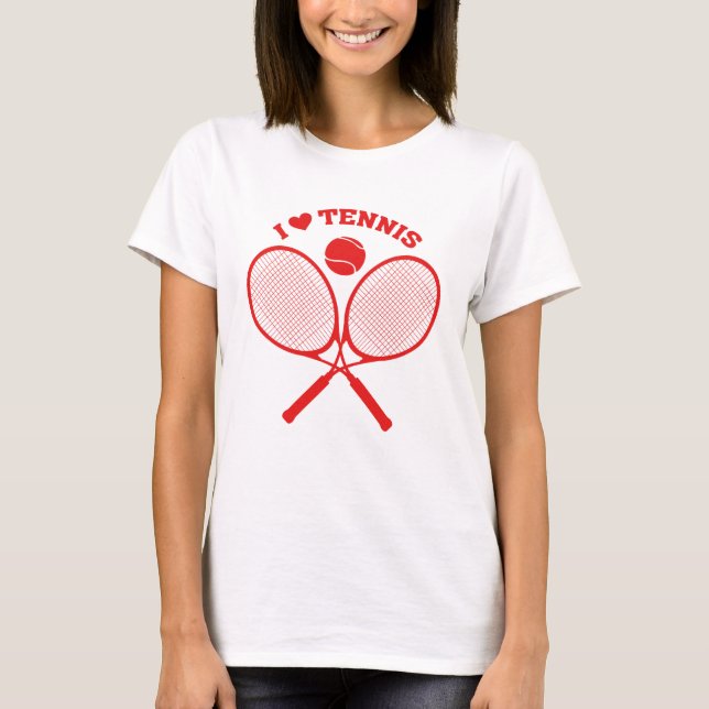 I Love Tennis Crossed Rackets Tennis t-shirt (Front)