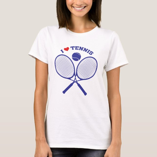 I Love Tennis Crossed Rackets Tennis t-shirt (Front)