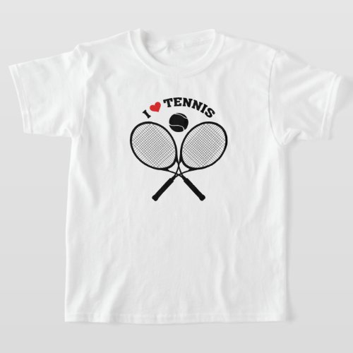 I Love Tennis Crossed Rackets Tennis t_shirt