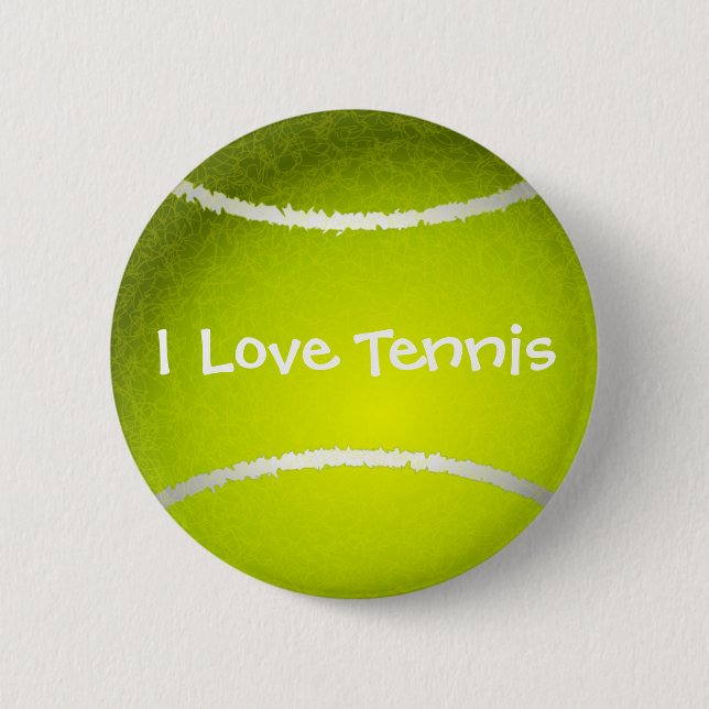 I love tennis customizable Button (Front)