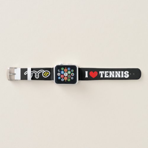 I love tennis _ Funny yellow tennis ball Apple Watch Band