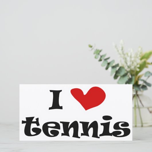 I love tennis gifts and t shirts with heart design (Standing Front)