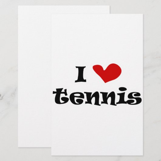 I love tennis gifts and t shirts with heart design (Front/Back)