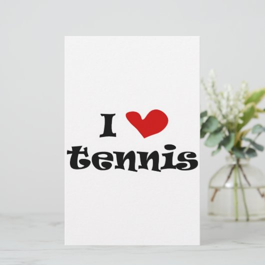 I love tennis gifts and t shirts with heart design (Standing Front)