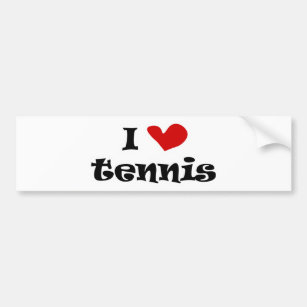 I love tennis gifts and t shirts with heart design bumper sticker
