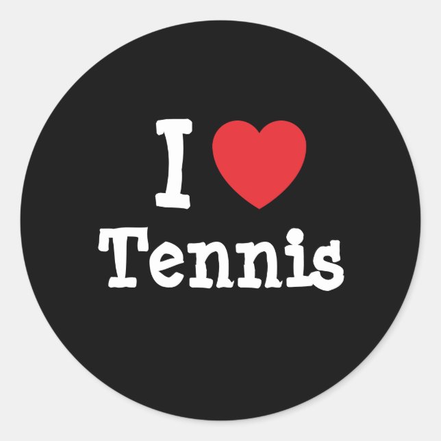 I love Tennis heart custom personalized Classic Round Sticker (Front)