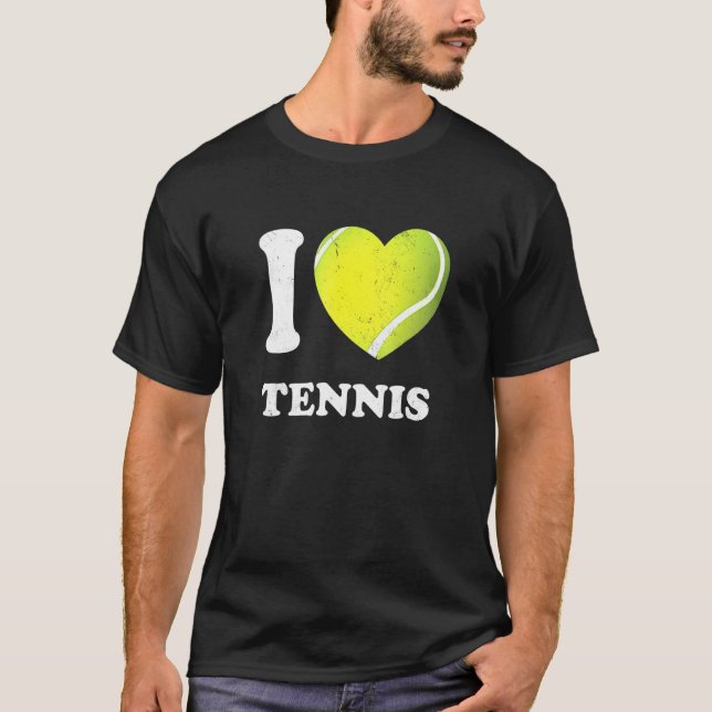 I Love Tennis I Heart T-Shirt (Front)