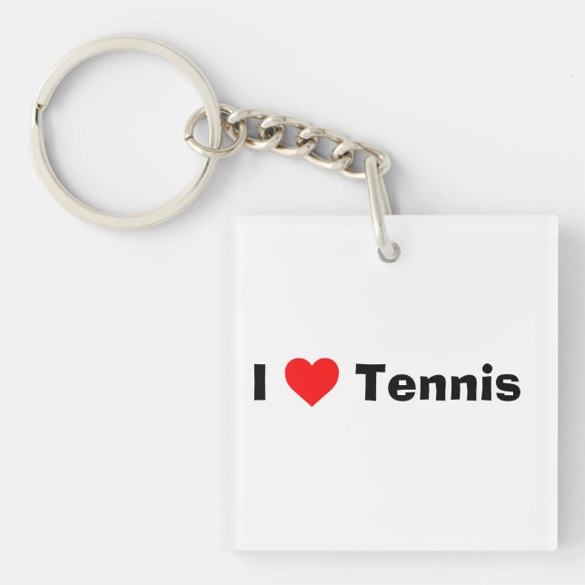 I love Tennis  Keychain (Front)