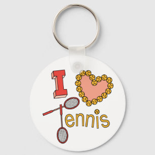 I Love Tennis Keychain