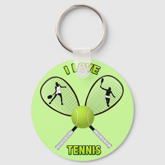 I LOVE TENNIS KEYCHAIN (Front)