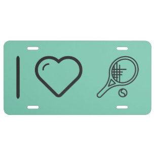 I Love Tennis License Plate