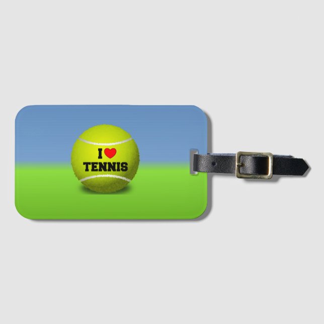 I Love Tennis Luggage Tag (Front Horizontal)