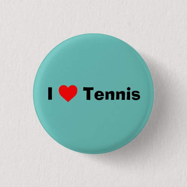 I love Tennis Mint Green Button (Front)