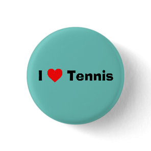 I love Tennis Mint Green Button