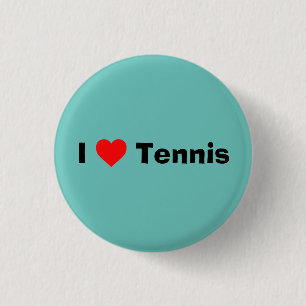 I love Tennis Mint Green Button