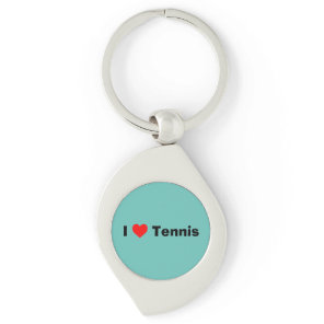 I love Tennis Mint Green Keychain
