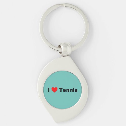 I love Tennis Mint Green Keychain