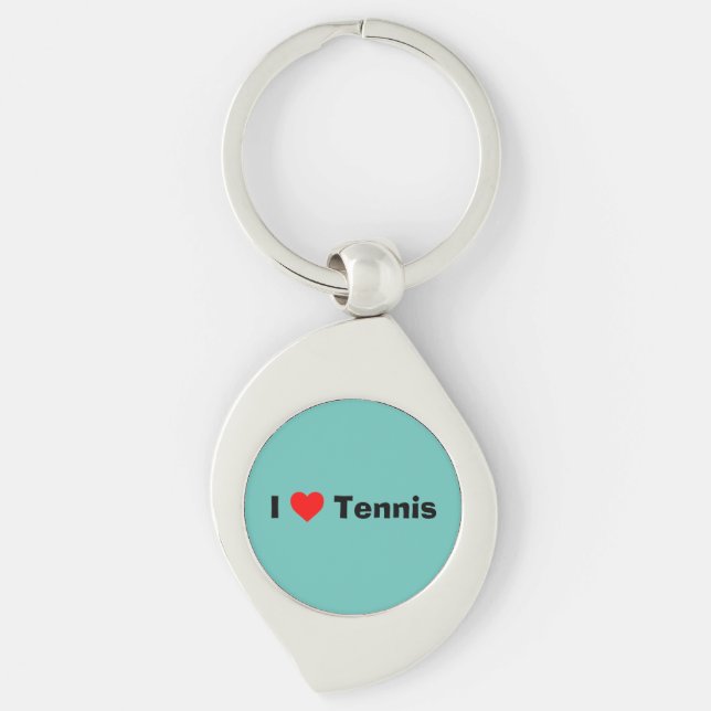 I love Tennis Mint Green Keychain (Front)