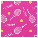 I love tennis on vivid pink and white fabric