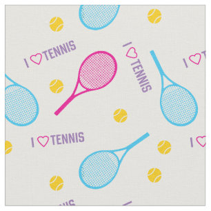 I🎾💖 love tennis on white fabric