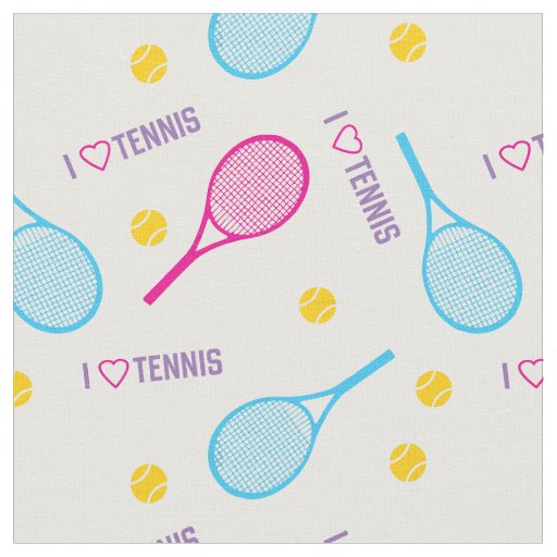 I🎾💖 love tennis on white fabric