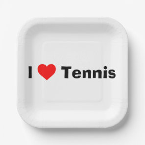 I love Tennis  Paper Plates