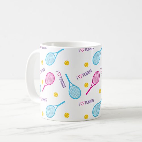 I love tennis pastel coffee mug