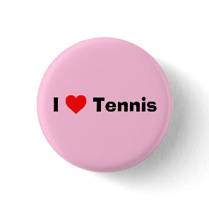 I love Tennis Pastel Pink Button