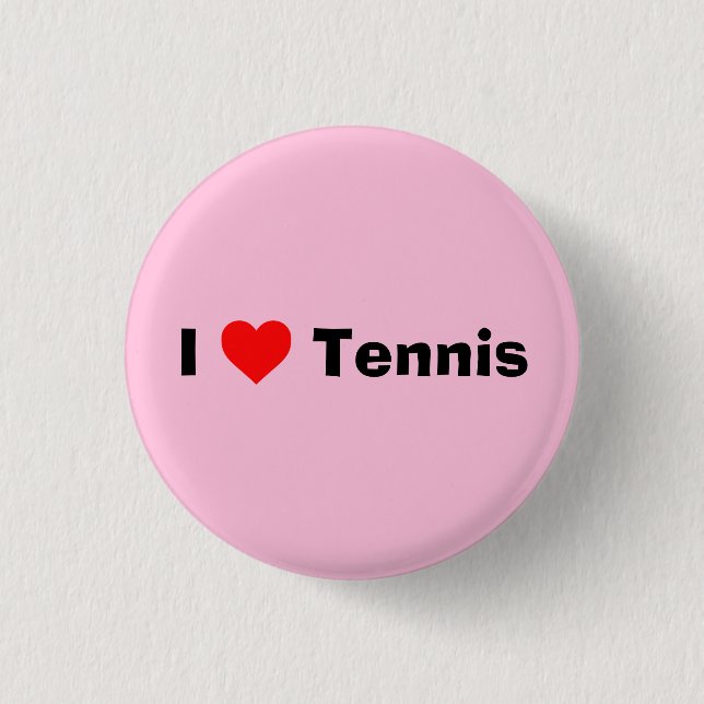I love Tennis Pastel Pink Button (Front)