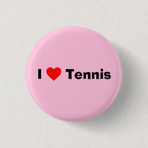 I love Tennis Pastel Pink Button
