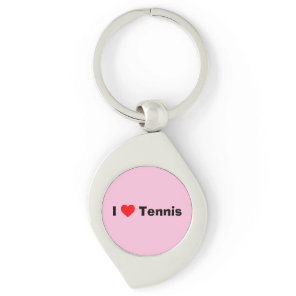 I love Tennis Pastel Pink Keychain