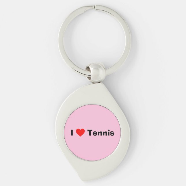 I love Tennis Pastel Pink Keychain (Front)
