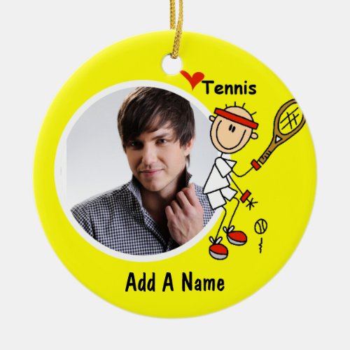 I Love Tennis Photo Keepsake Ornament