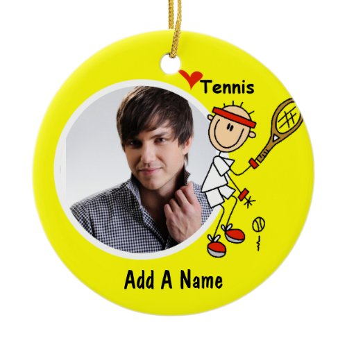 I Love Tennis Photo Keepsake Ornament