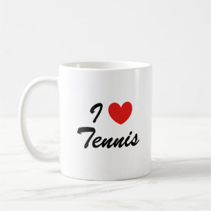 I Love Tennis Sports Typography Coffee Mug