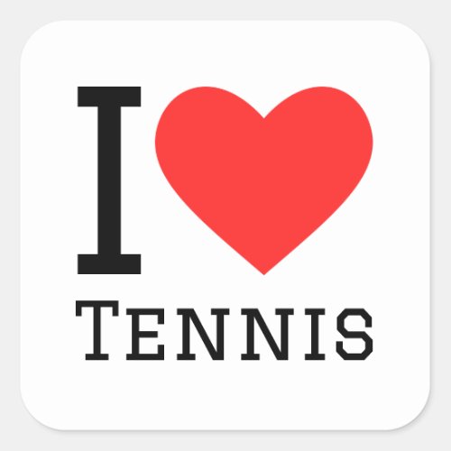 I love tennis square sticker