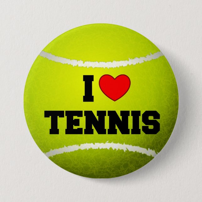I Love Tennis - tennis ball - grass Button (Front)