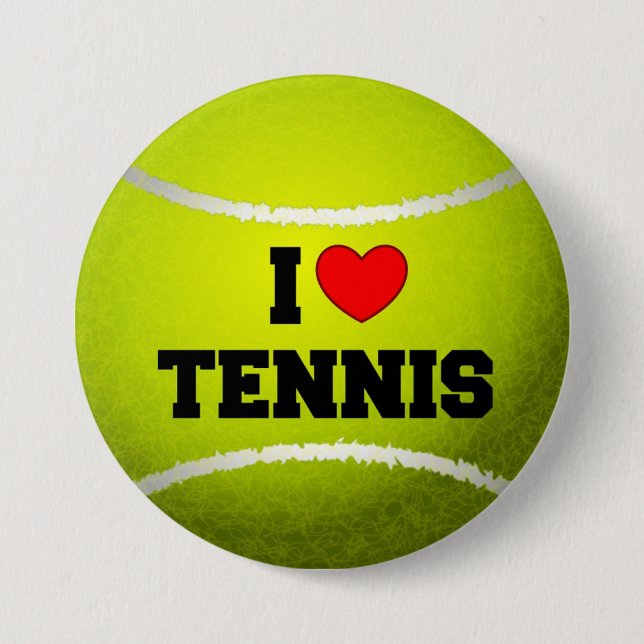I Love Tennis - tennis ball - grass Pinback Button (Front)