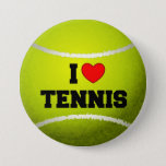 I Love Tennis - Tennis Ball - Grass Pinback Button at Zazzle