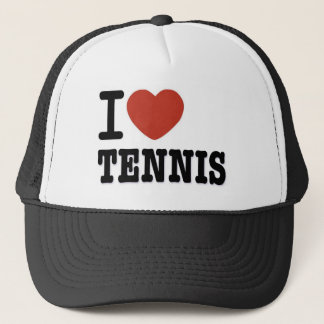 I LOVE TENNIS TRUCKER HAT
