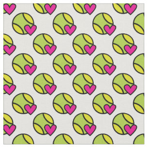 I love tennis with heart 2  - custom background fabric