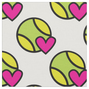 I love tennis with heart  - custom background fabric