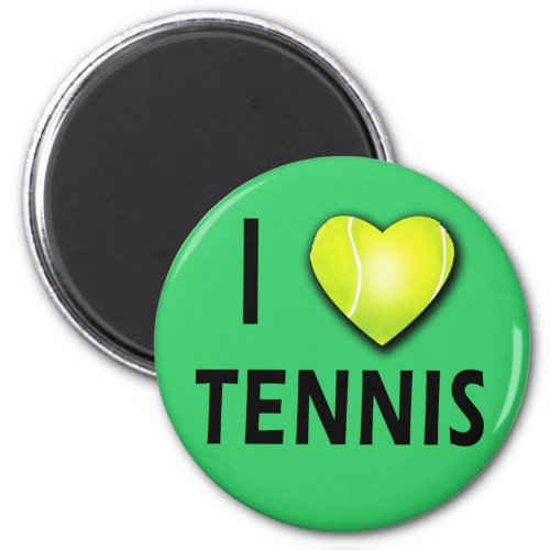I Love Tennis with Tennis Ball Heart Magnet